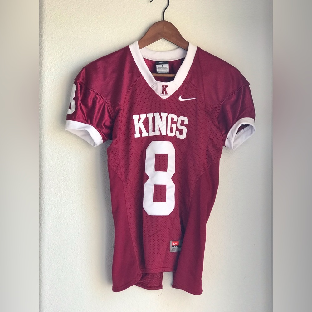Nike Quarterback Jersey Short Sleeve Unisex size Small Wine Burgundy & White